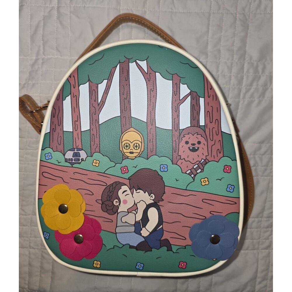 Like new Disney star wars Leia Chewbacca r2d2 cp30 mini backpack crossbody bag!